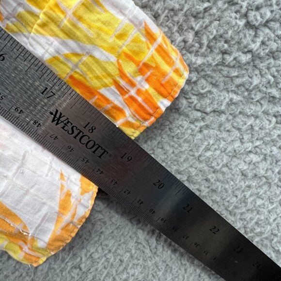 Alfred Dunner Womens Top 14 White Orange Button Front‎ 3/4 Sleeve Shirt Burnout - Picture 9 of 9